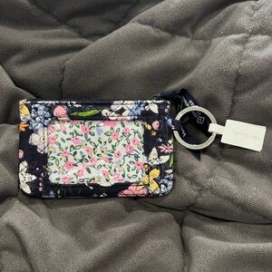 Vera Bradley zip ID case in bloom boom floral retired print, nwt